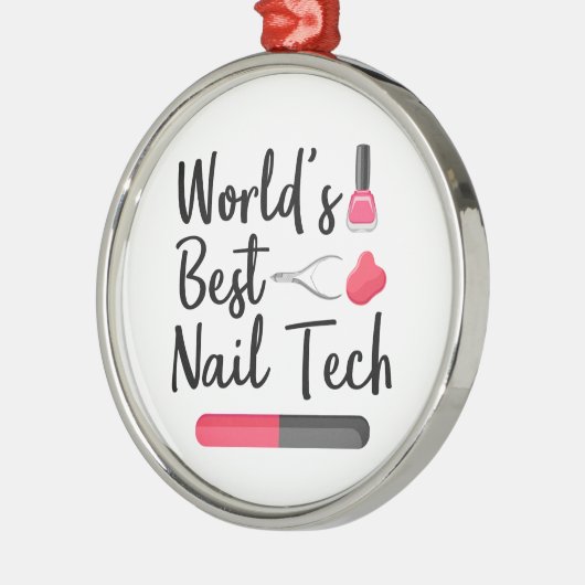 's Werelds beste nageltechnicus Metalen Ornament (Links)