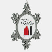 's Werelds beste nageltechnicus Tin Sneeuwvlok Ornament (Links)