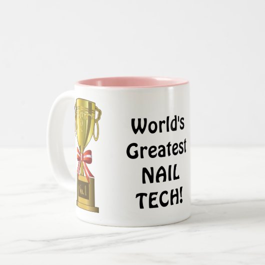 's Werelds beste nageltechniek Tweekleurige Koffiemok (Voorkant links)