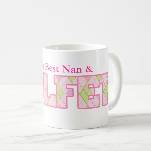 's Werelds beste nan- en Golfer leuke golfroze mok (Voorkant rechts)