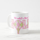 's Werelds beste nan- en Golfer leuke golfroze mok (Voorkant links)