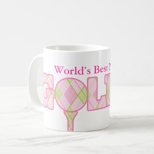 's Werelds beste nan- en Golfer leuke golfroze mok (Voorkant links)