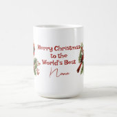 's Werelds beste Nana Kerst Rode Kardinaal Koffiemok (Center)