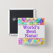 's Werelds beste nana pin Vierkante Button 5,1 Cm (Voorkant /achterkant)