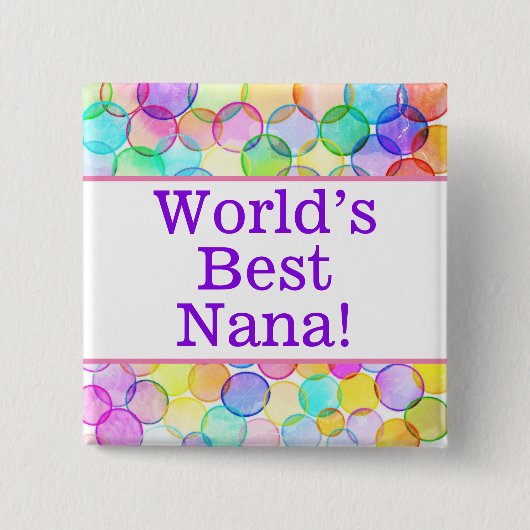 's Werelds beste nana pin Vierkante Button 5,1 Cm (Voorkant)
