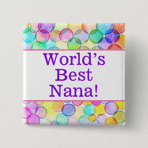 's Werelds beste nana pin Vierkante Button 5,1 Cm