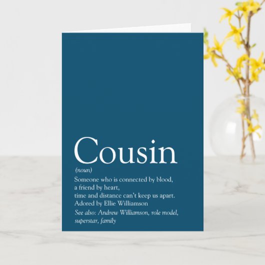 's Werelds beste neef-definitieblauw Kaart (Gele Bloem)