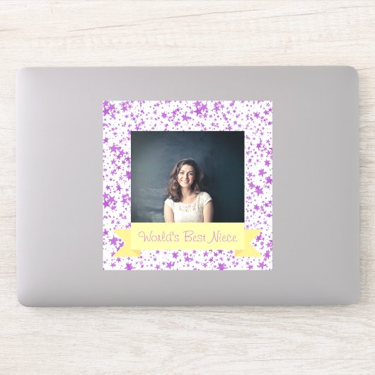 's Werelds beste nichtje foto aangepaste Paarse st Sticker (Computer)