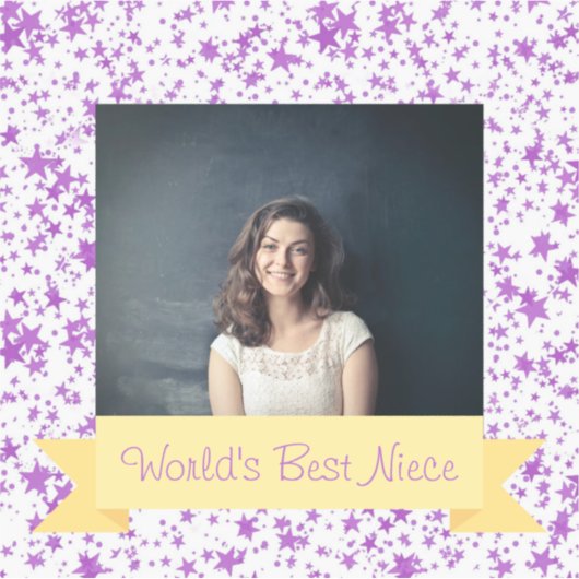 's Werelds beste nichtje foto aangepaste Paarse st Sticker (Voorkant)