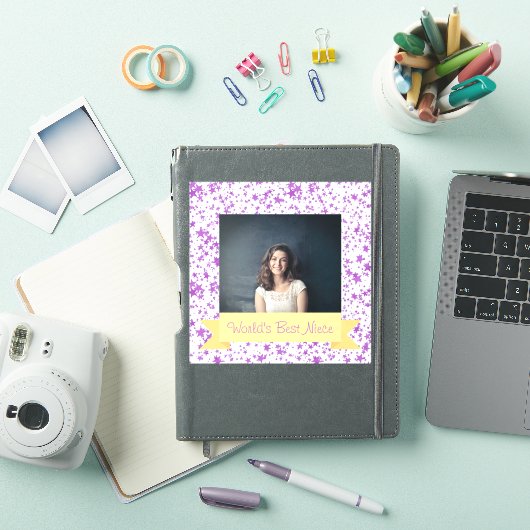 's Werelds beste nichtje foto aangepaste Paarse st Sticker (iPad Cover)