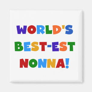 's Werelds beste Nonna Bright Colors T-shirts en g Magneet