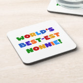 's Werelds beste Nonnie Bright Colors Cadeaus Bier Onderzetter (Linkerzijde)