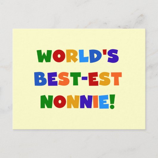 's Werelds beste Nonnie Bright Colors Cadeaus Briefkaart (Voorkant)