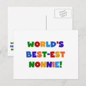 's Werelds beste Nonnie Bright Colors Cadeaus Briefkaart (Voorkant / Achterkant)