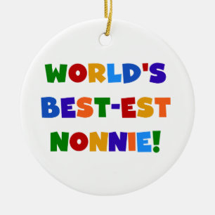 's Werelds beste Nonnie Bright Colors Cadeaus Keramisch Ornament