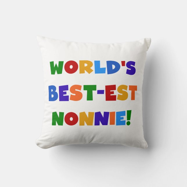 's Werelds beste Nonnie Bright Colors Cadeaus Kussen (Voorkant)