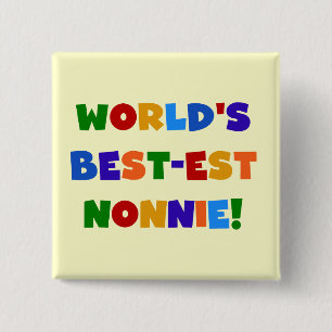 's Werelds beste Nonnie Bright Colors Cadeaus Vierkante Button 5,1 Cm