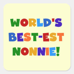 's Werelds beste Nonnie Bright Colors Cadeaus Vierkante Sticker