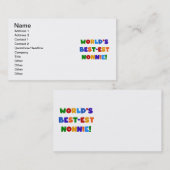 's Werelds beste Nonnie Bright Colors Cadeaus Visitekaartje (Voorkant / Achterkant)