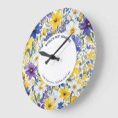 'S Werelds Beste Oma  Bloemen Gepersonaliseerd Grote Klok (Hoek)