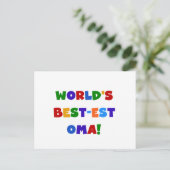 's Werelds beste Oma Bright Colors Briefkaart (Staand voorkant)