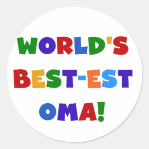 's Werelds beste Oma Bright Colors Gifts Ronde Sticker