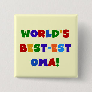 's Werelds beste Oma Bright Colors Gifts Vierkante Button 5,1 Cm