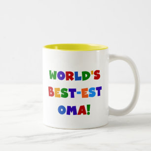 's Werelds beste Oma Bright Colors Tweekleurige Koffiemok