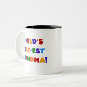's Werelds beste oma, Bright T-shirts en cadeaus Tweekleurige Koffiemok (Voorkant links)