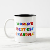 's Werelds beste oma, Bright T-shirts en cadeaus Tweekleurige Koffiemok (Links)