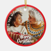 'S Werelds Beste Oma Custom Photo Kerstmis Keramisch Ornament (Voorkant)
