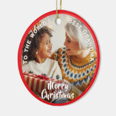 'S Werelds Beste Oma Custom Photo Kerstmis Keramisch Ornament (Links)