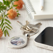 's Werelds beste Oma eenvoudige gepersonaliseerde  Sleutelhanger (Zijkant)