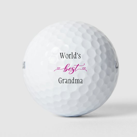 'S Werelds beste oma en harten roze en wit Golfballen (Voorkant)