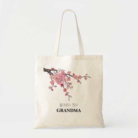 's Werelds beste oma Floral waterverf Tote Bag (Voorkant)