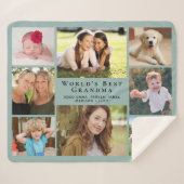 's Werelds beste oma fotocollage Sage Sherpa Deken (Voorkant (horizontaal))