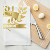 's Werelds beste oma Grandma Gold Fun Theedoek (Quarter Fold)