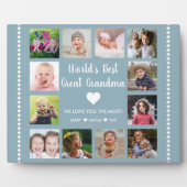 'S Werelds Beste Oma Grootkinderen 12 Foto Blauw Fotoplaat (Voorkant)