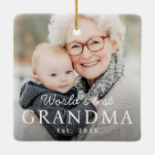 'S Werelds beste oma grootmoeder beste jaarfoto Keramisch Ornament (Achterkant)
