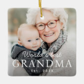 'S Werelds beste oma grootmoeder beste jaarfoto Keramisch Ornament (Voorkant)