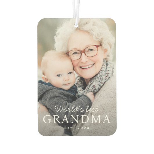 'S Werelds beste oma grootmoeder beste jaarfoto Luchtverfrisser (Achterkant)