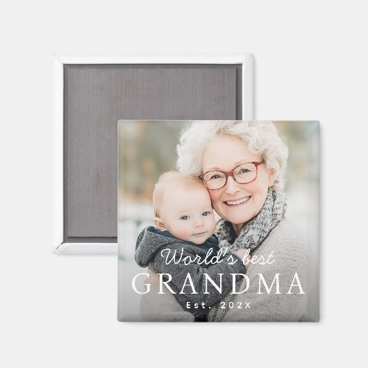 'S Werelds beste oma grootmoeder beste jaarfoto Magneet (Voorkant / Achterkant)