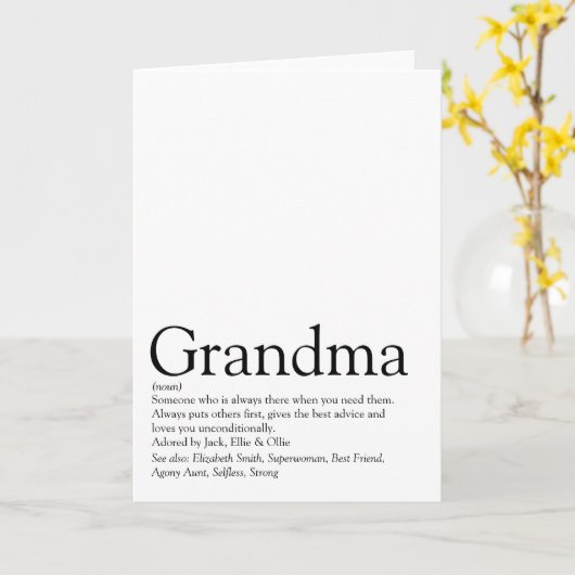 'S Werelds Beste Oma Grootmoeder Definitie Kaart (Gele Bloem)