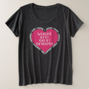 'S Werelds Beste Oma Heart Design Grote Maat T-shirt