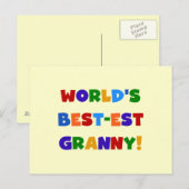's Werelds beste oma heldere kleuren Briefkaart (Voorkant / Achterkant)