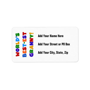 's Werelds beste oma heldere kleuren Etiket