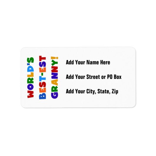 's Werelds beste oma heldere kleuren Etiket (Voorkant)