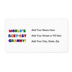 's Werelds beste oma heldere kleuren Etiket