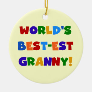 's Werelds beste oma heldere kleuren Keramisch Ornament