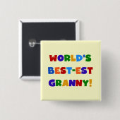 's Werelds beste oma heldere kleuren Vierkante Button 5,1 Cm (Voorkant /achterkant)